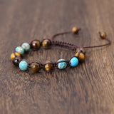 Natural Tiger Eye Braid Bracelet Wrap Jewelry Gift