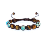 Natural Tiger Eye Braid Bracelet Wrap Jewelry Gift