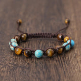 Natural Tiger Eye Braid Bracelet Wrap Jewelry Gift