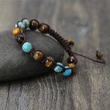 Natural Tiger Eye Braid Bracelet Wrap Jewelry Gift