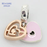 925 Sterling Silver Rose Charm Romantic DIY787801NBP