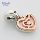 925 Sterling Silver Rose Charm Romantic DIY787801NBP