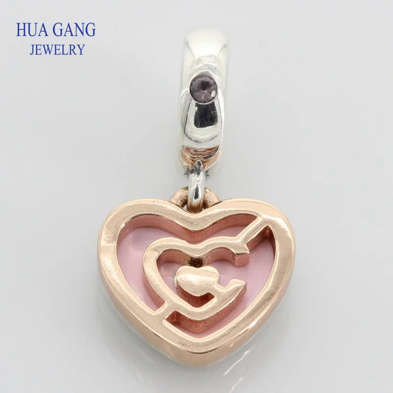 925 Sterling Silver Rose Charm Romantic DIY787801NBP