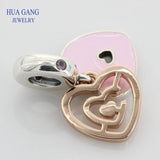 925 Sterling Silver Rose Charm Romantic DIY787801NBP