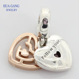 925 Sterling Silver Rose Charm Romantic DIY787801NBP