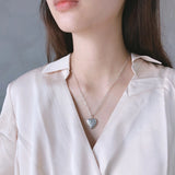 Thai 925 Silver Heart Star Necklace Minimalist European Sweater Necklaces