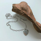 Thai 925 Silver Heart Star Necklace Minimalist European Sweater Necklaces