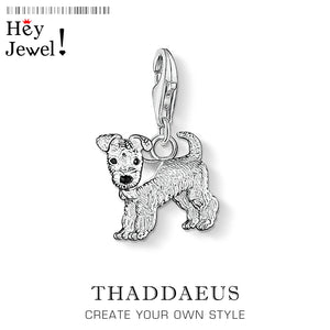 Winter Small Dog Charm Pure Pendant Fit Bracelet Women Men Charm Jewelry