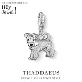 Winter Small Dog Charm Pure Pendant Fit Bracelet Women Men Charm Jewelry