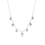 925 Silver Geometric Shapes Necklace with CZ