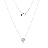 Sterling Silver Sparkling Heart Pendant Necklace with CZ