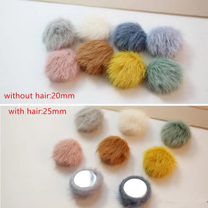 50pcs Plush Round Shape Flatback Beads for DIY Earring/Garment
