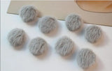 50pcs Plush Round Shape Flatback Beads for DIY Earring/Garment