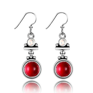 Bohemia 925 Silver Drop Earrings Wedding Party Jewelry