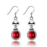 Bohemia 925 Silver Drop Earrings Wedding Party Jewelry