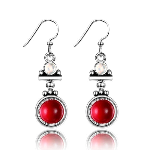 Bohemia 925 Silver Drop Earrings Wedding Party Jewelry