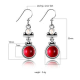 Bohemia 925 Silver Drop Earrings Wedding Party Jewelry
