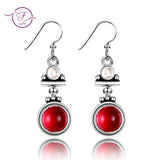 Bohemia 925 Silver Drop Earrings Wedding Party Jewelry