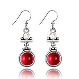Bohemia 925 Silver Drop Earrings Wedding Party Jewelry