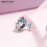 Autumn Little Flounder Charms 925 Sterling Silver Enamel Beads DIY Jewelry