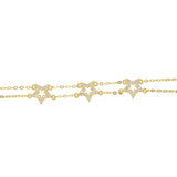 925 Sterling Silver Three Star Charm Chain Bracelet