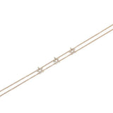 925 Sterling Silver Three Star Charm Chain Bracelet