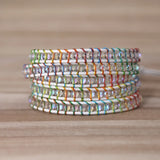 Colorful Rope Crystal Beads Wrap Bracelets Boho Leather Bracelet