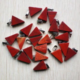 50pcs Natural Rainbow Stone Triangle Pendants for Necklace Making
