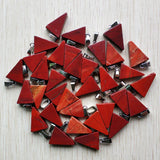 50pcs Natural Rainbow Stone Triangle Pendants for Necklace Making