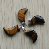 Tiger Eye Crescent Moon Charms Pendants for Jewelry Making 50pcs/lot