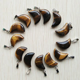 Tiger Eye Crescent Moon Charms Pendants for Jewelry Making 50pcs/lot