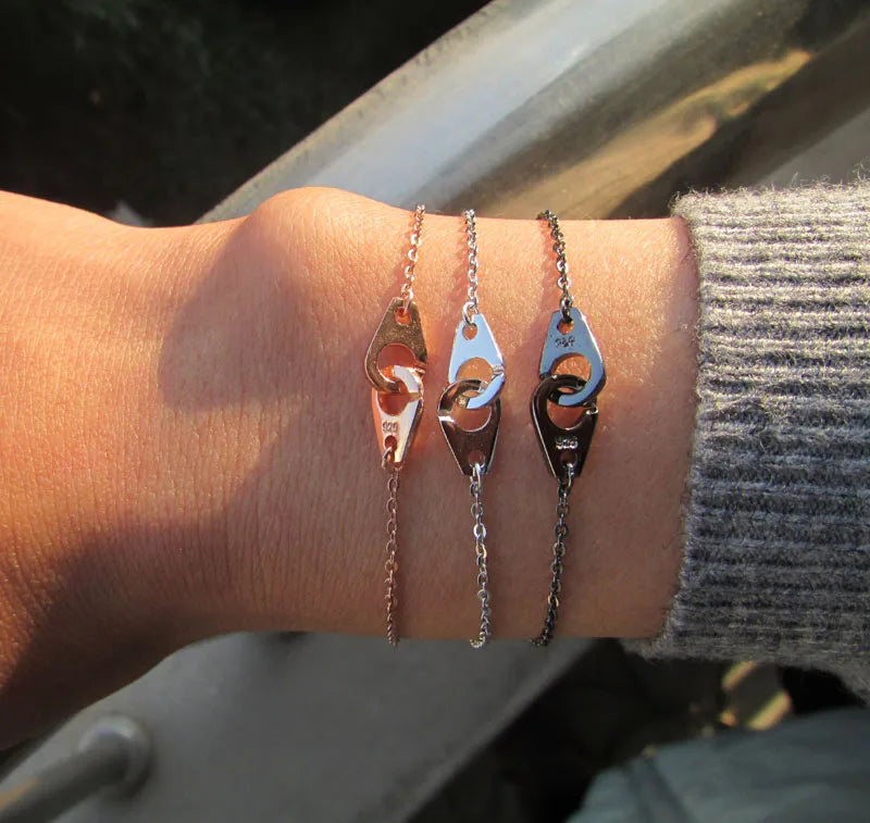 Handcuff Charm Silver Bracelet Love Lock Valentine's Girl