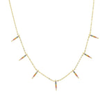 Delicate Micro Pave CZ Bar 925 Silver Necklace