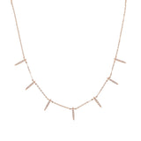 Delicate Micro Pave CZ Bar 925 Silver Necklace