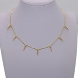 Delicate Micro Pave CZ Bar 925 Silver Necklace