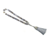 10mm Grey Natural Stone Muslim Prayer Beads Islamic Tasbih Allah Prayer Tesbih