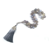 10mm Grey Natural Stone Muslim Prayer Beads Islamic Tasbih Allah Prayer Tesbih