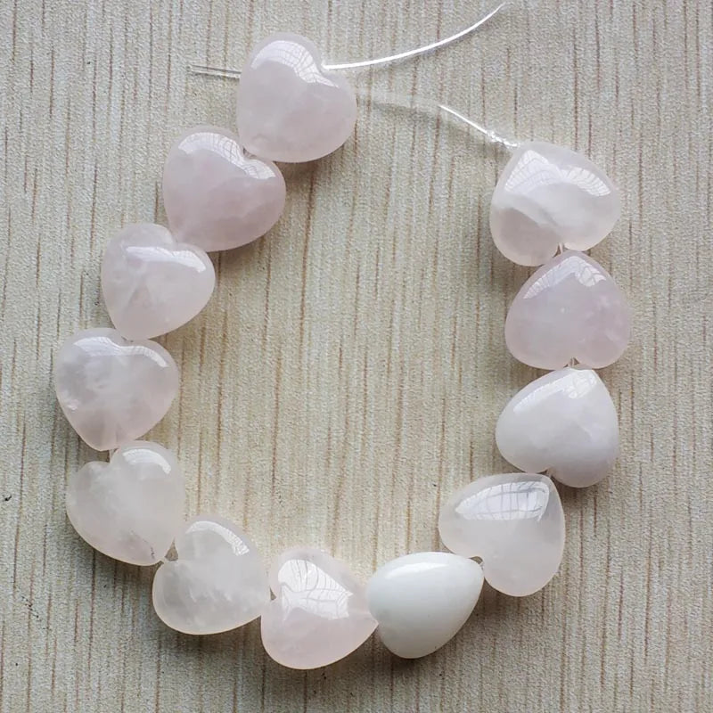 Natural Stone Heart Beads 16mm for Jewelry Making 23pcs/lot