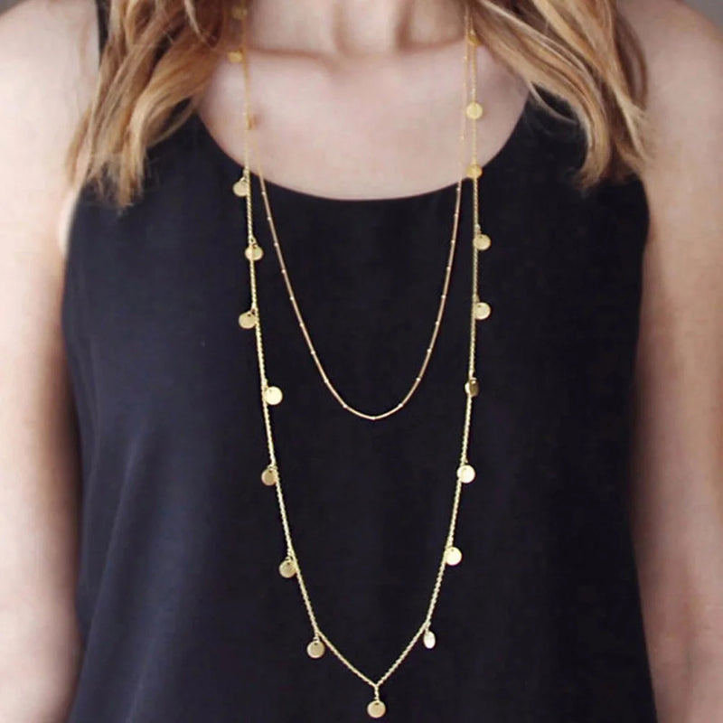 Bohemian Multi-Layer Necklace with Sequins and Beads