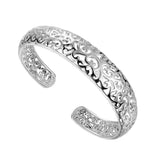 925 Sterling Sliver Ethnic Hollow Flowers Bangles for Women