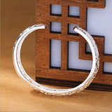 925 Sterling Sliver Ethnic Hollow Flowers Bangles for Women