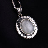 S925 Moonstone Vintage Texture Necklace Engagement Party