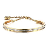 Stainless Steel Heart Bracelet with Semi-Precious Stones - 3 Colors