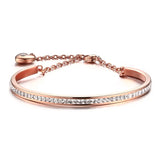 Stainless Steel Heart Bracelet with Semi-Precious Stones - 3 Colors