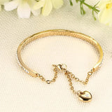 Stainless Steel Heart Bracelet with Semi-Precious Stones - 3 Colors