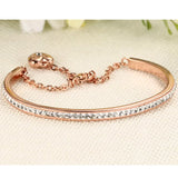Stainless Steel Heart Bracelet with Semi-Precious Stones - 3 Colors