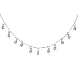 Delicate CZ Drop Mini Charm Choker Necklace for Wedding