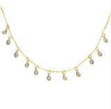 Delicate CZ Drop Mini Charm Choker Necklace for Wedding