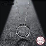 925 Silver December Birthstone Necklace Round Pendant