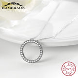 925 Silver December Birthstone Necklace Round Pendant